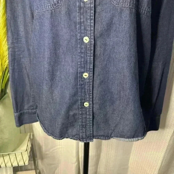 Seven 7 For All Mankind Women’s Small Top Long Sleeve Denim Button Up Shirt - Picture 3 of 13